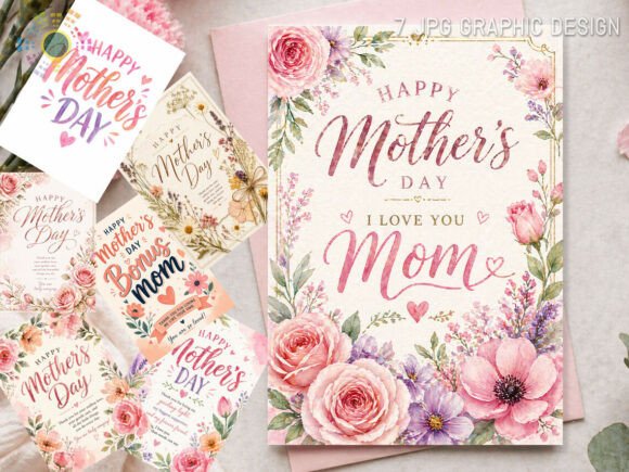 Celebrate Mom with a Versatile Mother's Day Floral Greeting Card Bundle