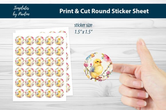 Elevate Your Spring Projects with an Adorable Easter Chick Round Sticker Sheet