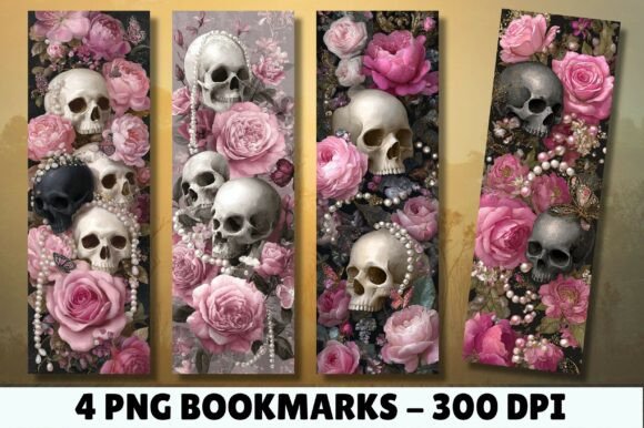 Elevating Brand Identity and Personal Expression with the Pastel Rose Pearl Shabby Skull Bookmark