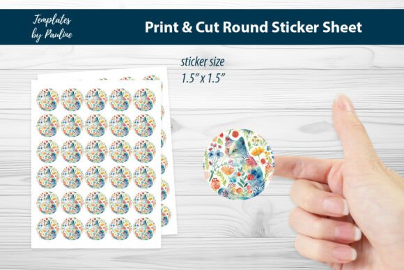 Evaluating the Flower Summer Cat Round Sticker Sheet for Craft and Packaging Projects