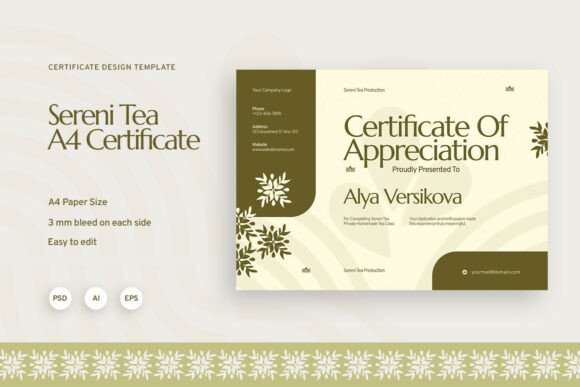 Sereni Tea - Certificate: A Strategic Asset for Professional Branding and Recognition