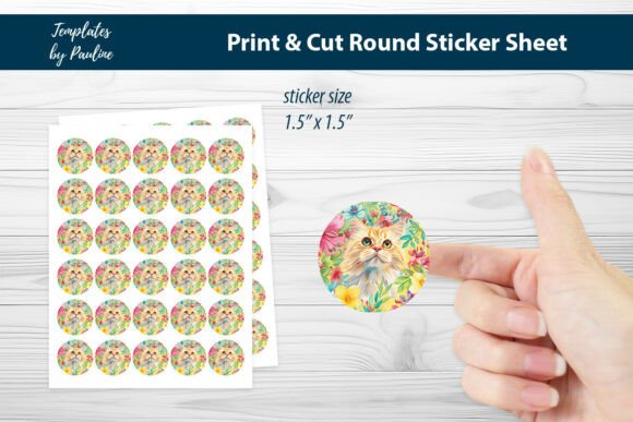 Unleash Creativity with the Charming Cat Round Sticker Sheet